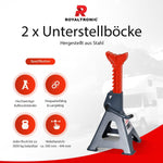 Royaltronic 2x Unterstellböcke Unterstellbock 3T Wagenheber Stützböcke 300mm - 444mm
