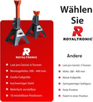 Royaltronic 2x Unterstellböcke Unterstellbock 3T Wagenheber Stützböcke 300mm - 444mm
